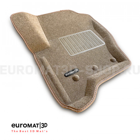 Текстильные 3D коврики Euromat3D Business в салон для Land Rover Discovery III (2005-2010) № EMC3D-003100T Бежевые