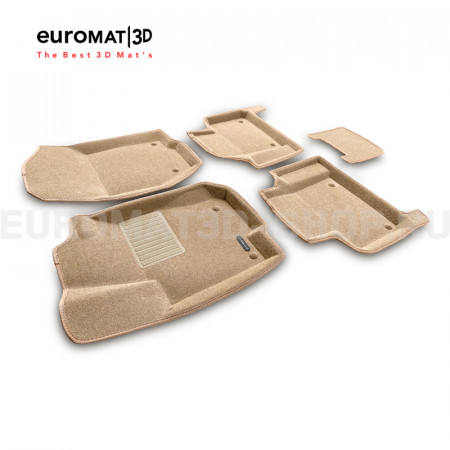 Текстильные 3D коврики Euromat3D Business в салон для Mercedes GL-Class (X164) (2006-2012) № EMC3D-003501T Бежевые