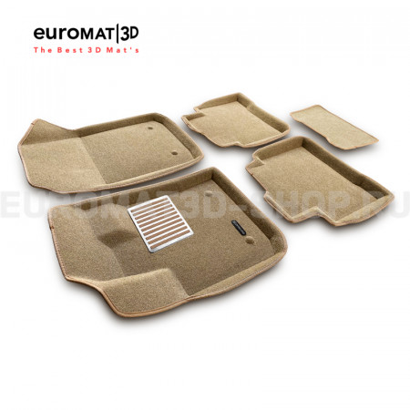 Текстильные 3D коврики Euromat3D Lux в салон для Geely Tugella FY11 (2020-) № EM3D-001408T Бежевые