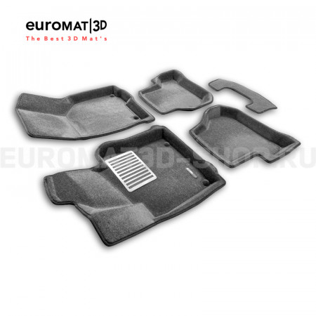 Текстильные 3D коврики Euromat3D Lux в салон для Volkswagen Golf Plus (2004-2014) № EM3D-004502G Серые