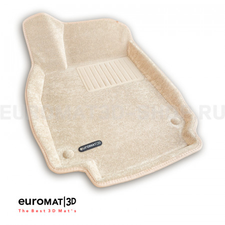 Текстильные 3D коврики Euromat3D Business в салон для Audi A6 (2019-) № EMC3D-001111T Бежевые