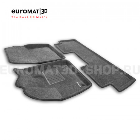 Текстильные 3D коврики Euromat3D Business в салон для Peugeot 5008 (2016-) № EMC3D-003901G Серые